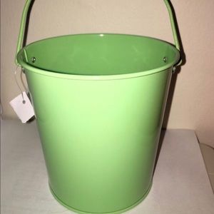 Green Tin Metal Bucket Decor
